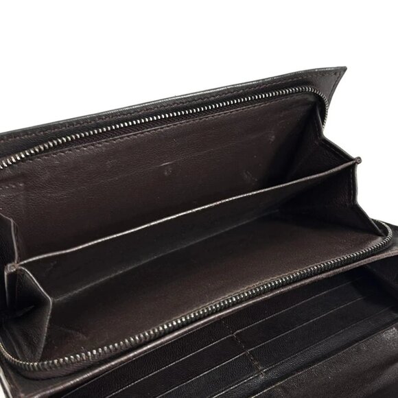 BOTTEGA VENETA Intrecciato 150509 Dark Brown Leather - Long Wallet - Picture 5 of 6